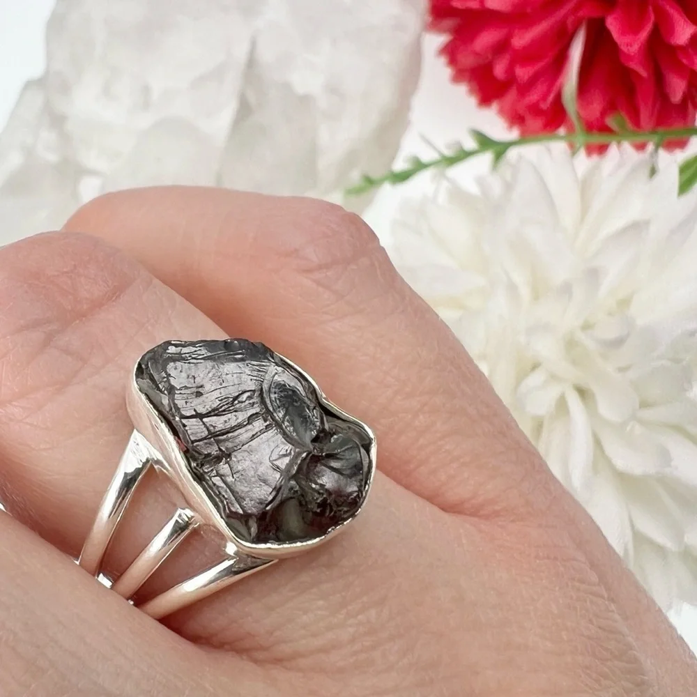 Rough Garnet Ring Size 7 Solid Sterling Silver 925 Chunky Handmade - Picture 7 of 11